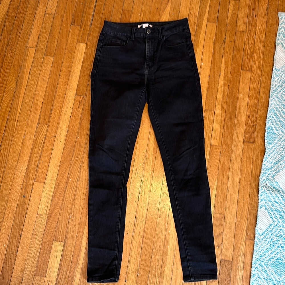 Black High Rise Skinny Jeans, Size 26